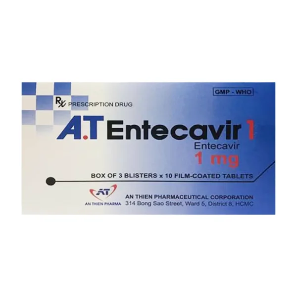 A.T Entecavir 1mg An Thiên 3 vỉ x 10 viên