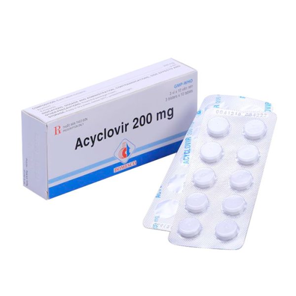 Acyclovir 200mg Domesco 3 vỉ x 10 viên