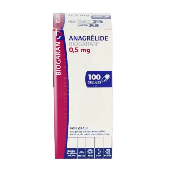 Anagrelide 0.5mg Biogaran 100 viên