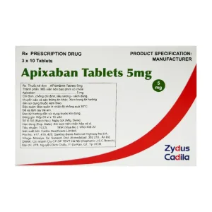 Apixaban Tablets 5mg Zydus Cadila 3 vỉ x 10 viên