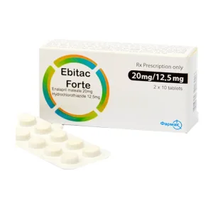 Ebitac Forte 20mg/12.5mg Farmak 2 vỉ x 10 viên