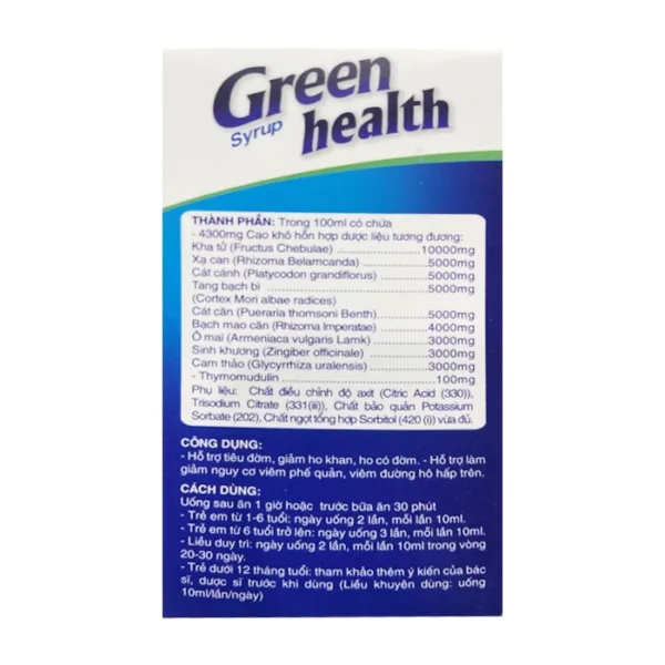 Green Syrup Health Greenhealth 30 gói x 5ml