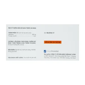 Hatlop-300 Davipharm 6 vỉ x 10 viên