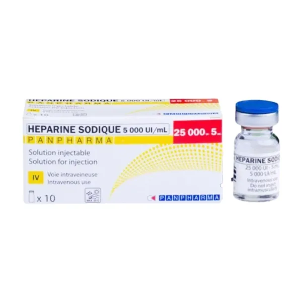 Heparine Sodique 5000UI/ml Panpharma 10 lọ x 5ml