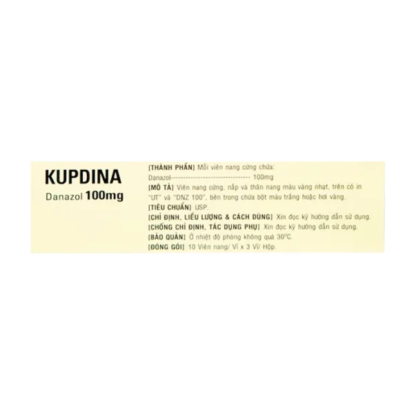 Kupdina 100mg Korea United Pharm 3 vỉ x 10 viên