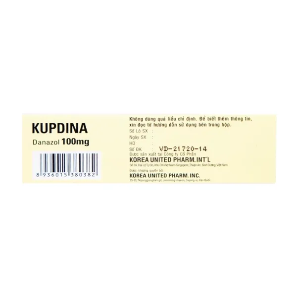 Kupdina 100mg Korea United Pharm 3 vỉ x 10 viên