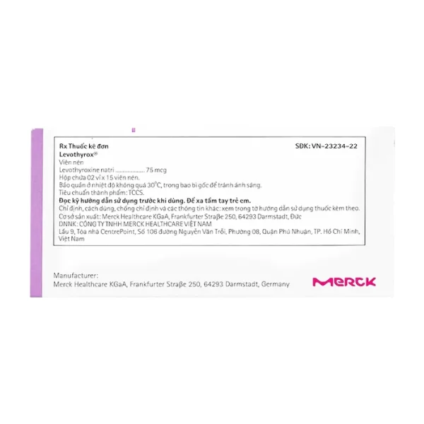 Levothyrox 75µg Merck 2 vỉ x 15 viên