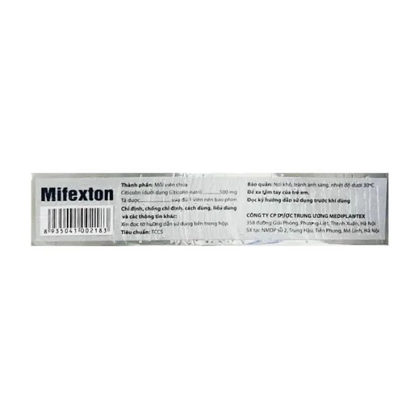 Mifexton 500 Mediplantex 3 vỉ x 10 viên