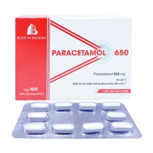 Paracetamol 650 Boston Pharma 10 vỉ x 10 viên