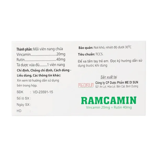 Ramcamin Medisun 6 vỉ x 10 viên