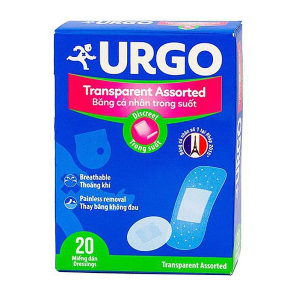 Băng cá nhân trong suốt Urgo Transparent 20 miếng (2 x 7.2cm)