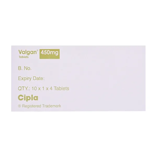 Valgan 450mg Cipla 1 vỉ x 4 viên