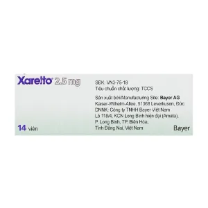 Xarelto 2.5mg Bayer 1 vỉ x 14 viên